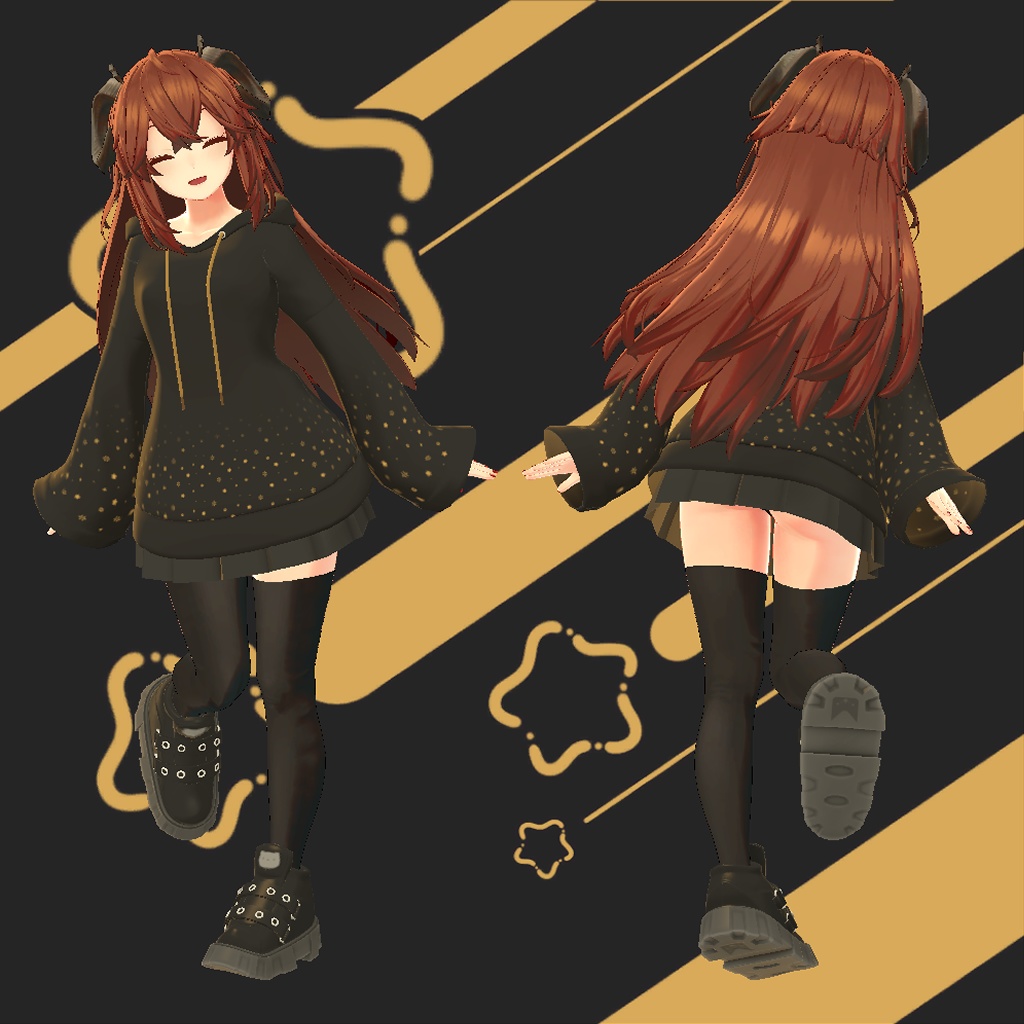 ひるね屋の萌え袖パーカー for Merino