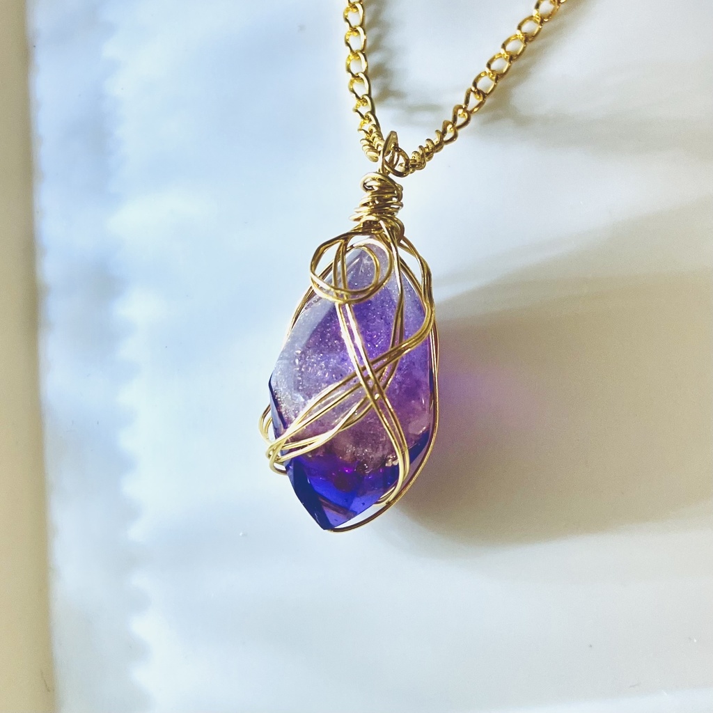 紫水晶のネックレス - ネックレス