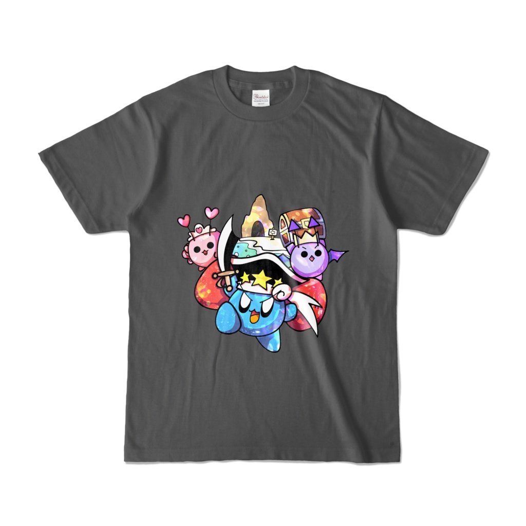 「ポケスター海ぞく団とお宝のねむる島」カラーTシャツ(チャコール)