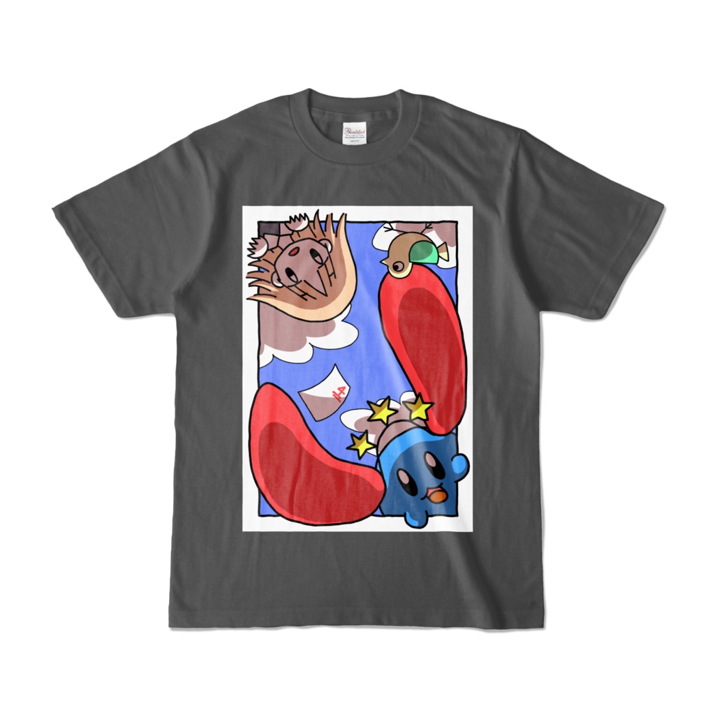 「白い駅」カラーTシャツ(チャコール)