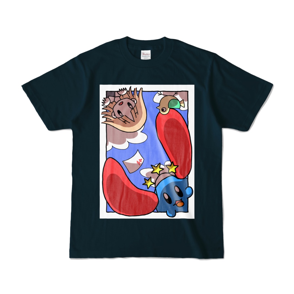 「白い駅」カラーTシャツ(ネイビー)