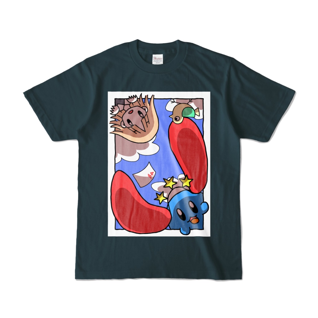 「白い駅」カラーTシャツ(デニム)