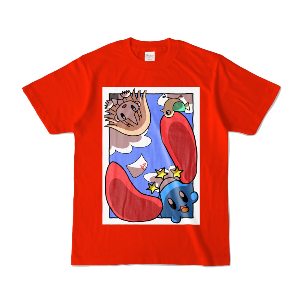 「白い駅」カラーTシャツ(レッド)