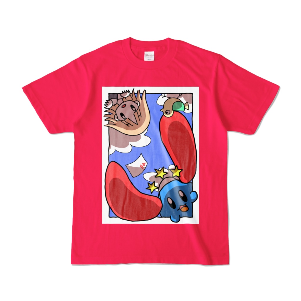 「白い駅」カラーTシャツ(ホットピンク)