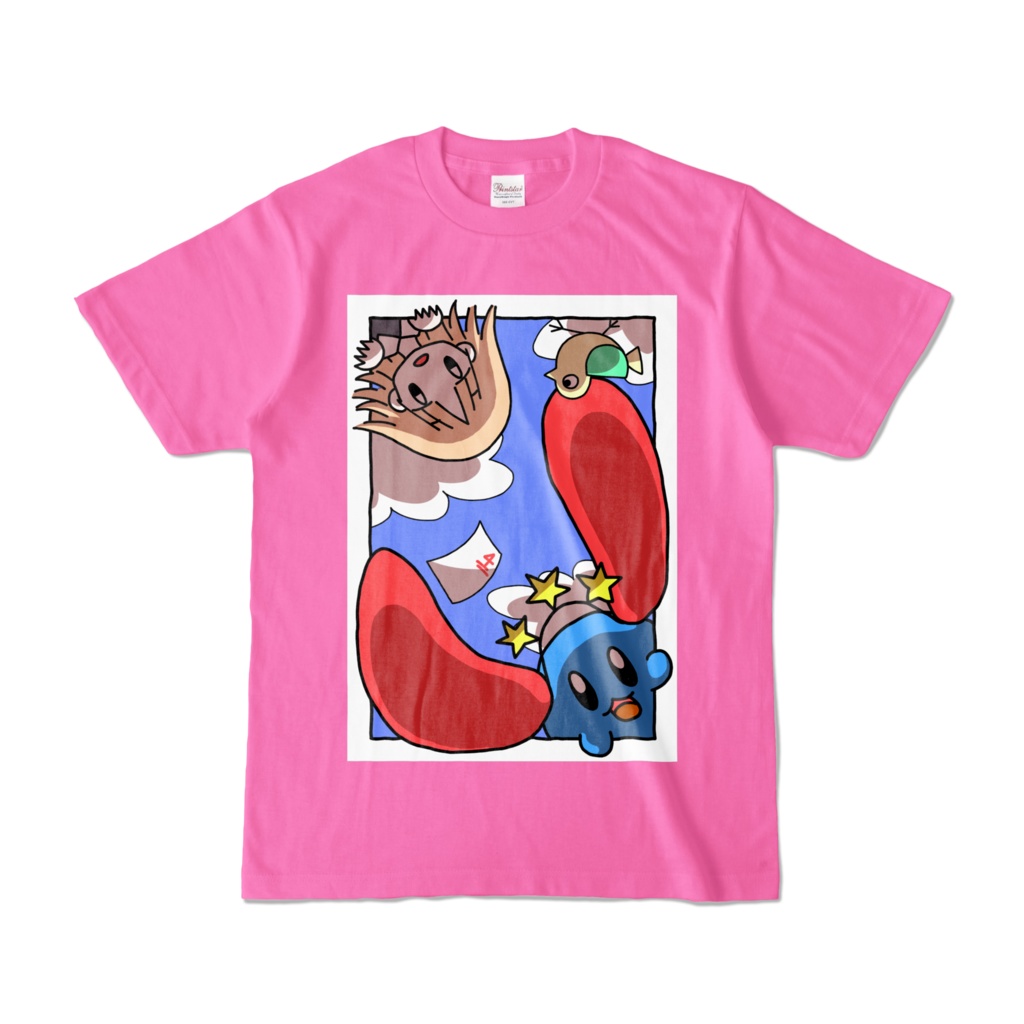 「白い駅」カラーTシャツ(ピンク)