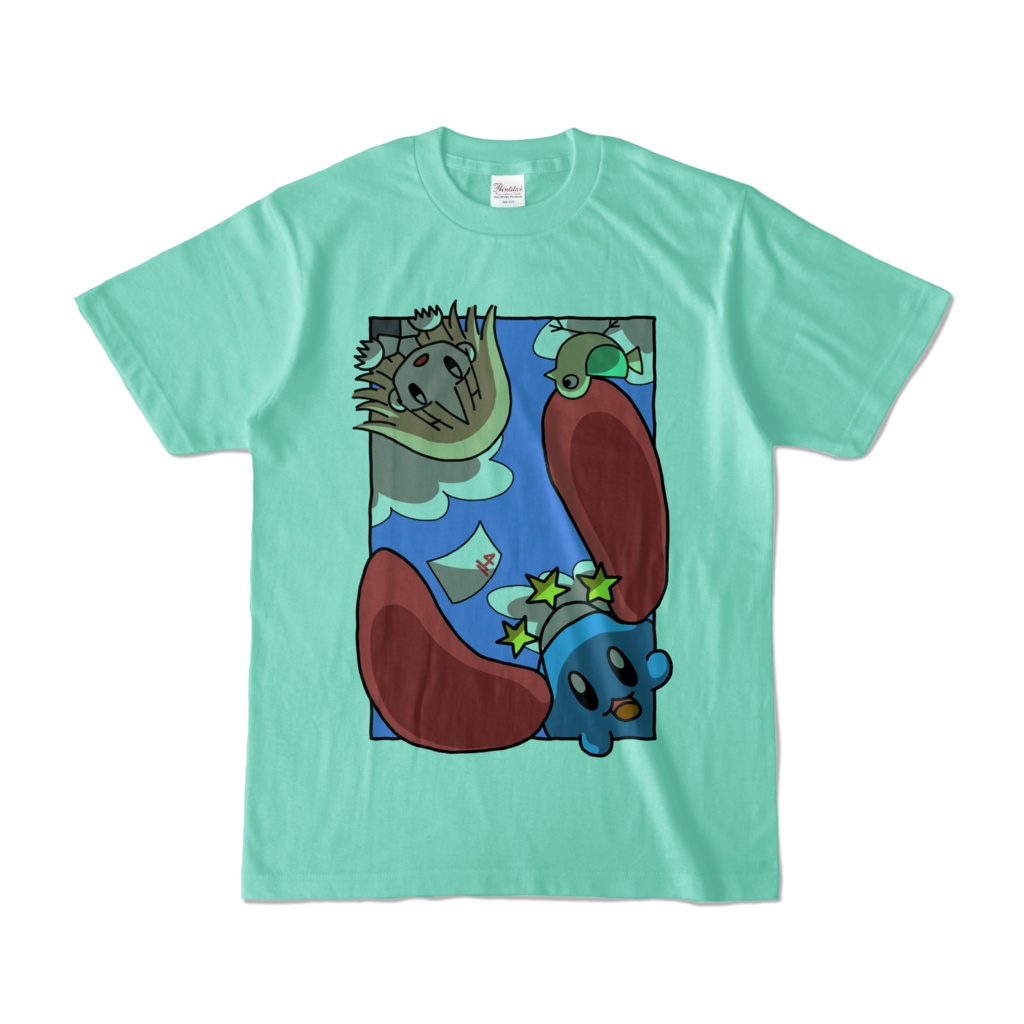 「白い駅」カラーTシャツ(アイスグリーン)