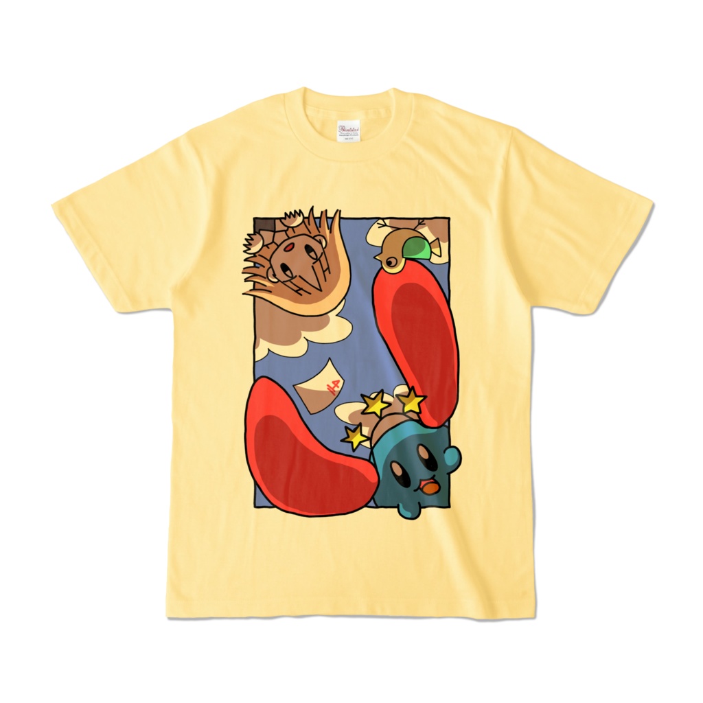 「白い駅」カラーＴシャツ（ライトイエロー）