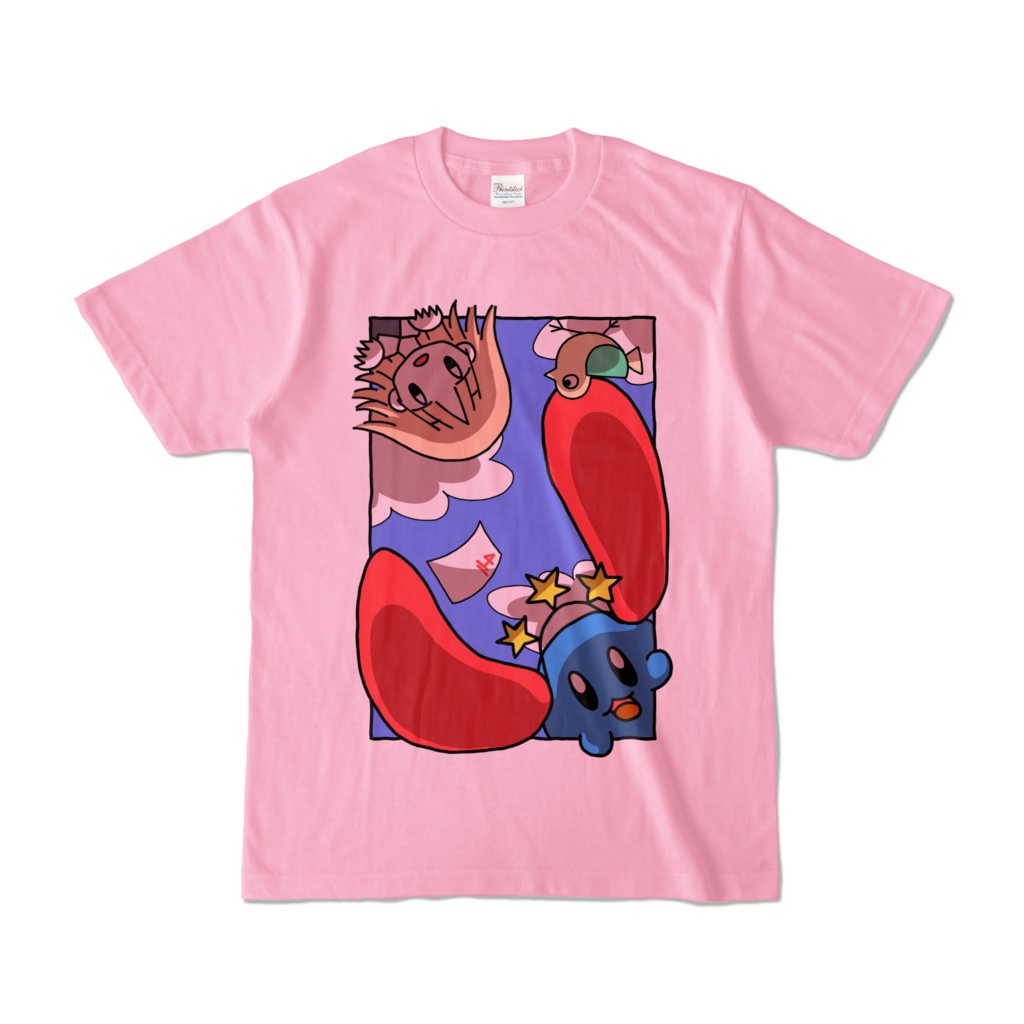 「白い駅」カラーTシャツ(ピーチ)