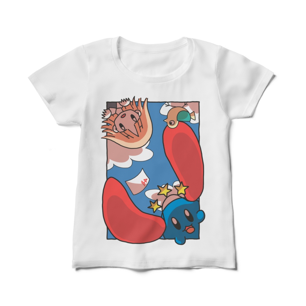 「白い駅」レディースTシャツ