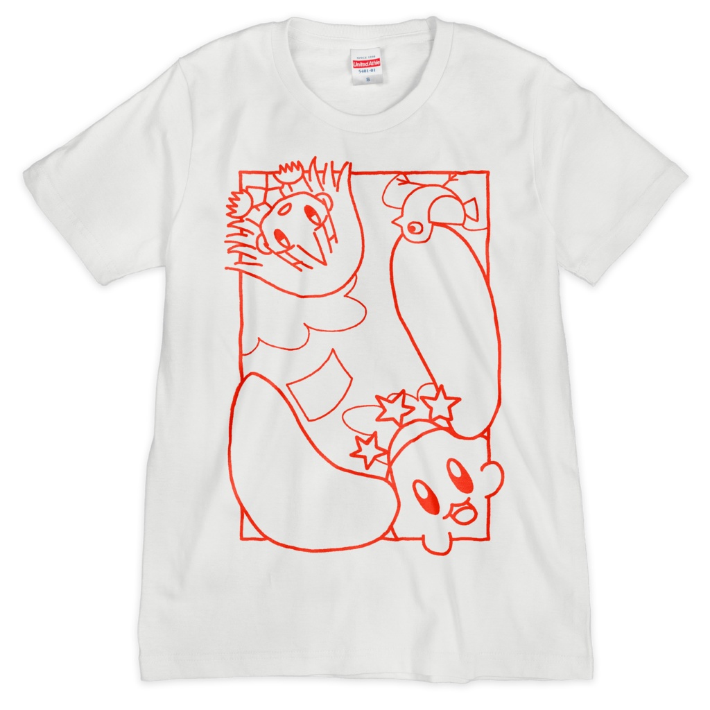 「白い駅」Tシャツ（シルクスクリーン印刷）（ホワイト）