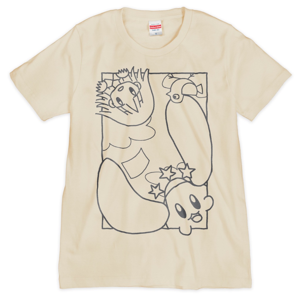 「白い駅」Tシャツ(シルクスクリーン印刷)(ナチュラル)