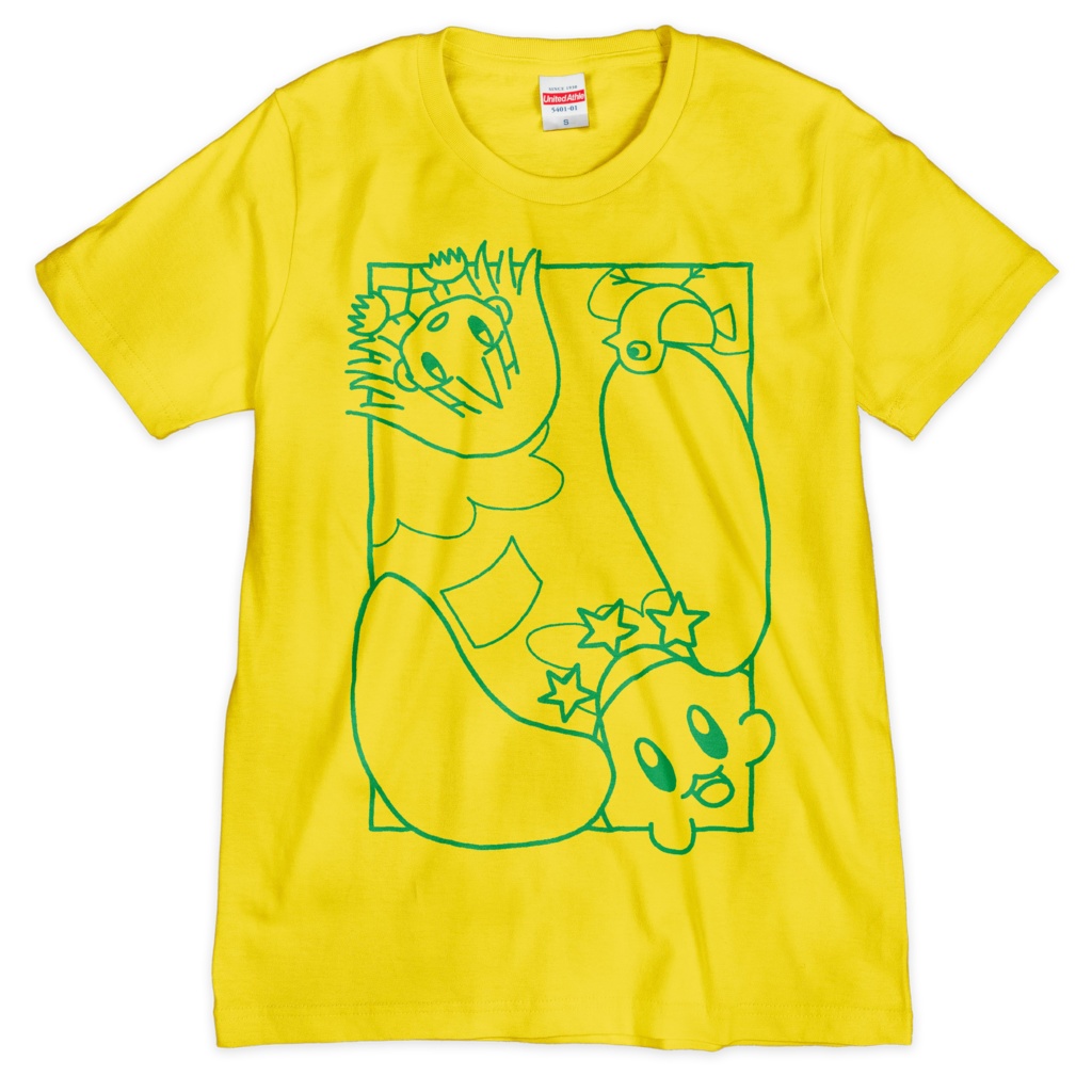「白い駅」Tシャツ(シルクスクリーン印刷)(イエロー)