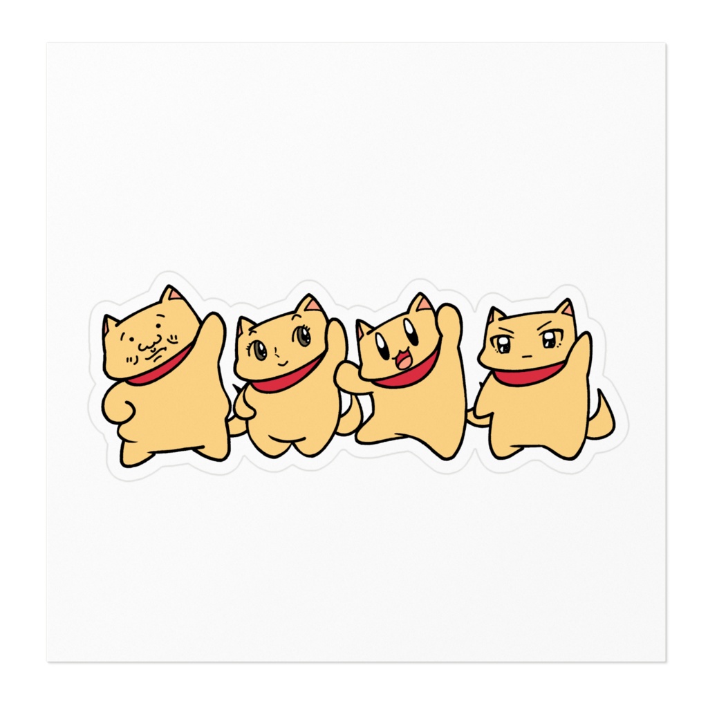 「いぬいぬ家族」ステッカー100mm(ホワイト)