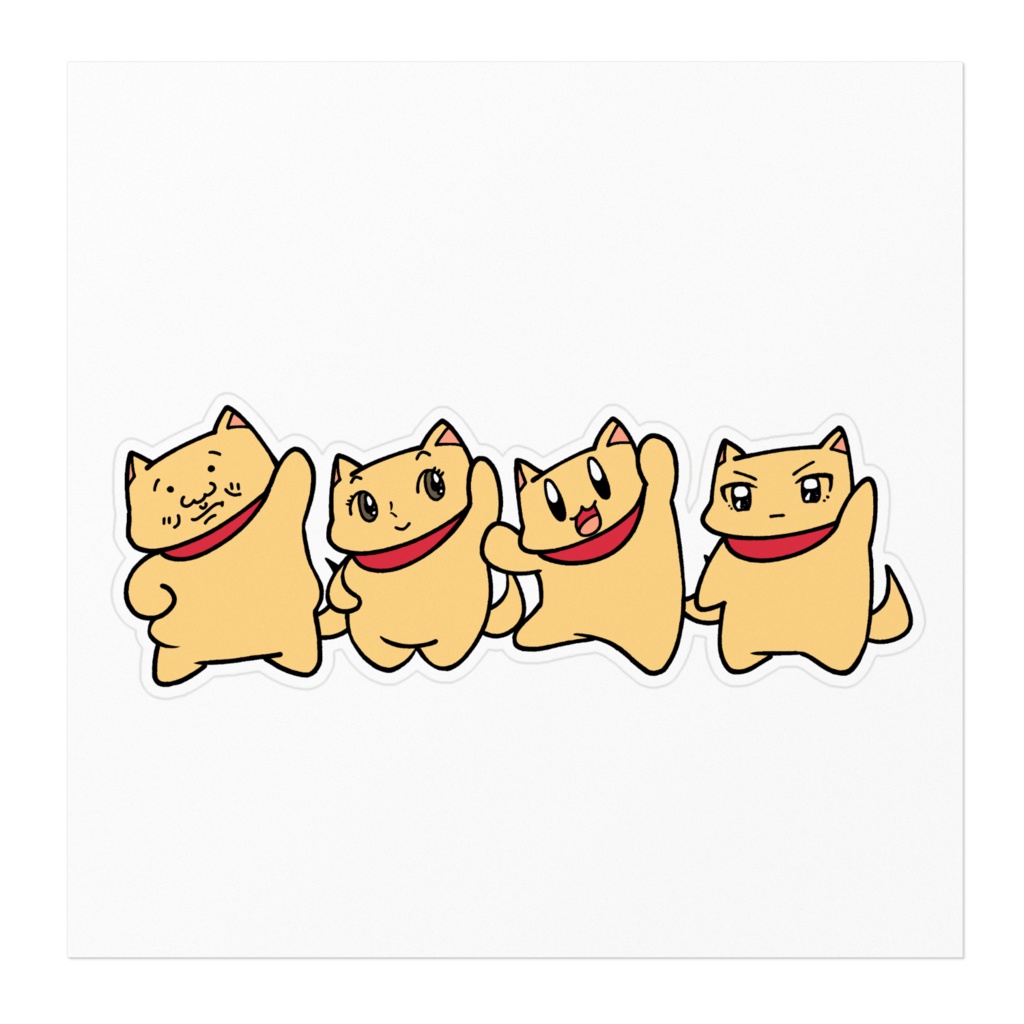 「いぬいぬ家族」ステッカー160mm(ホワイト)