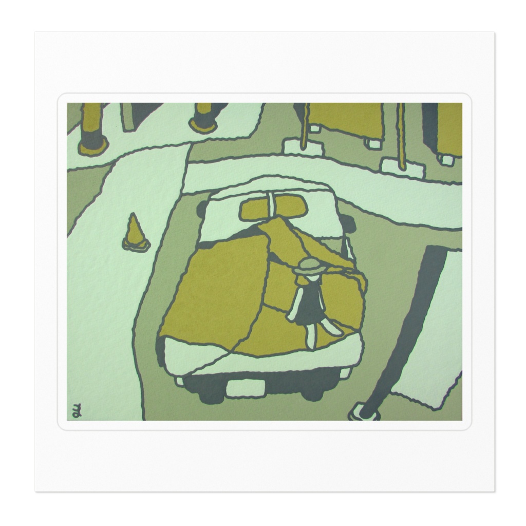 「たいくつな場所」ステッカー100mm(ホワイト)