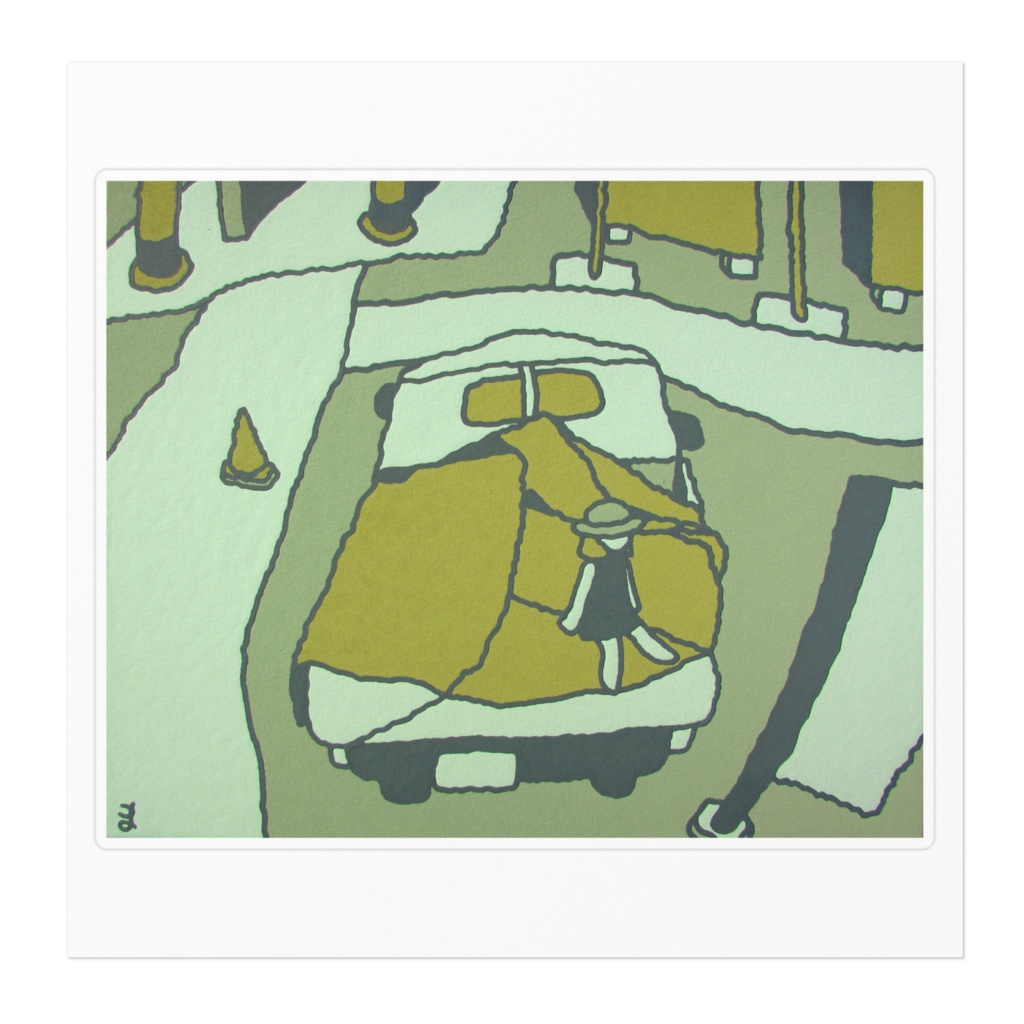 「たいくつな場所」ステッカー160mm(ホワイト)