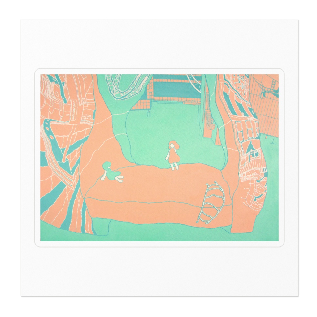 「上空の隠れ家」ステッカー100mm(ホワイト)