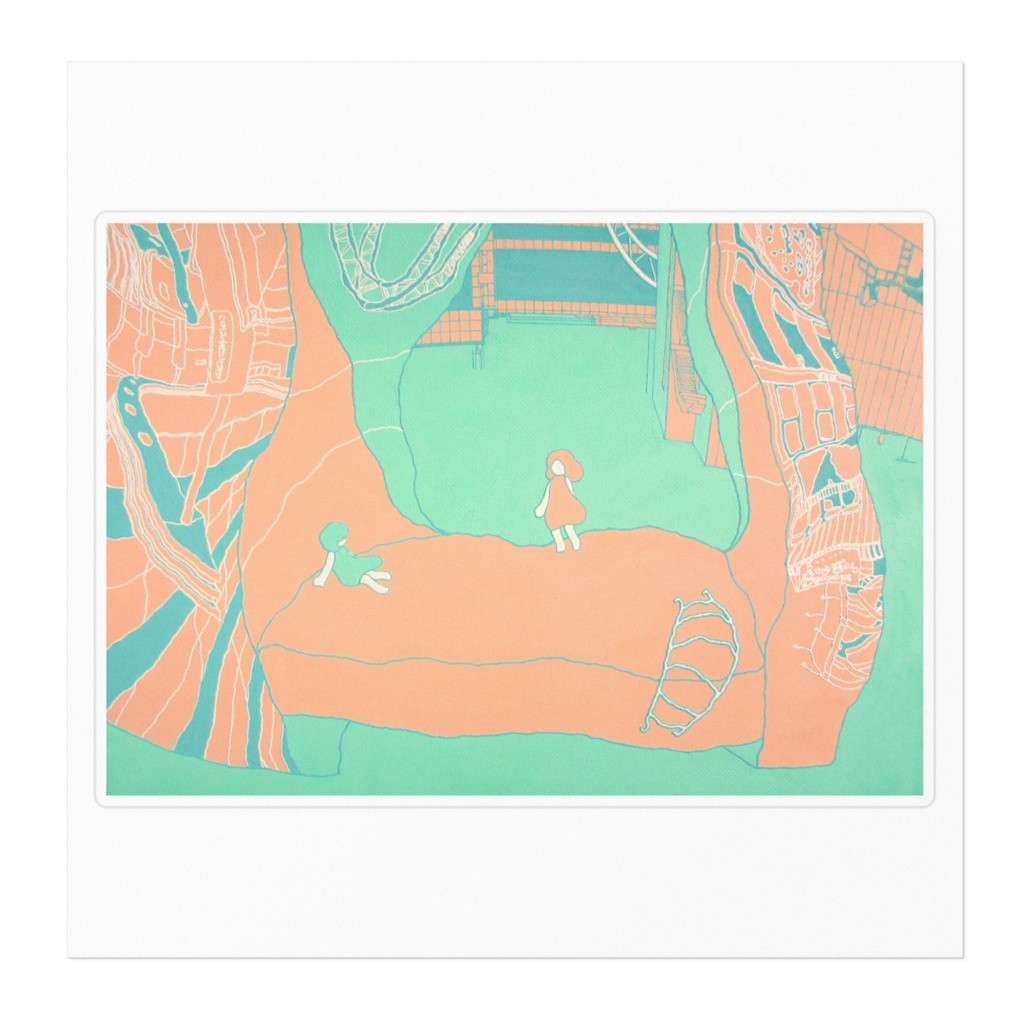 「上空の隠れ家」ステッカー160mm(ホワイト)