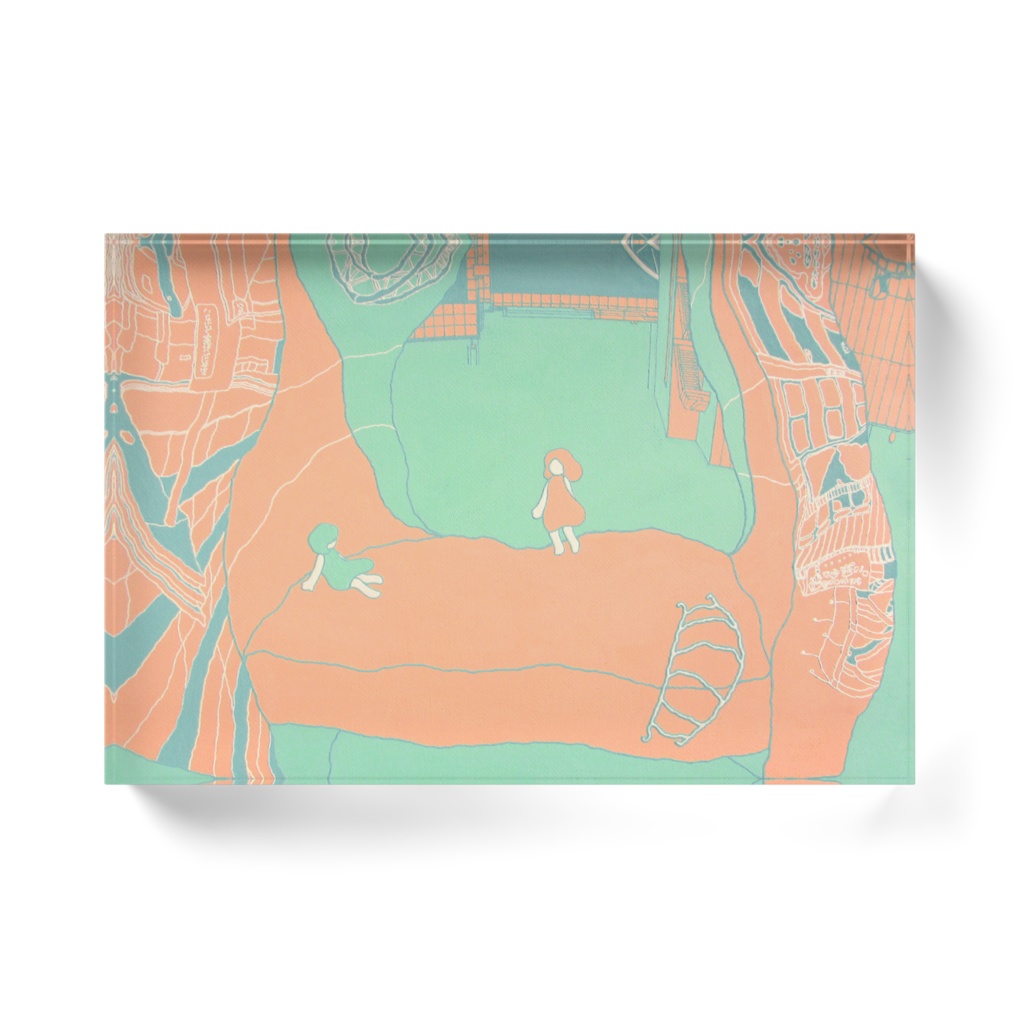 「上空の隠れ家」アクリルブロック148×100(mm)(ホワイト)