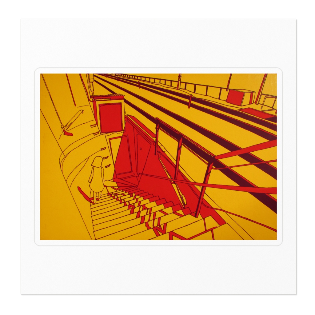 「おのみちのおんなのこ」ステッカー100mm(ホワイト)-夏