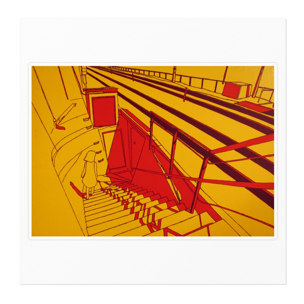 「おのみちのおんなのこ」ステッカー160mm(ホワイト)-夏