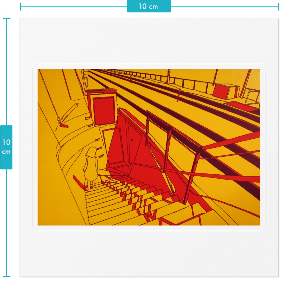 「おのみちのおんなのこ」ステッカー100mm(クリア)-夏