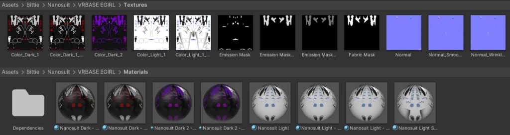 VRBASE EGIRL用 Nanosuit 【Textures / テクスチャパック】