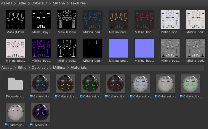 Milltina用 Latex Cybersuit / Bodysuit Textures【ボディスーツ・テクスチャパック】