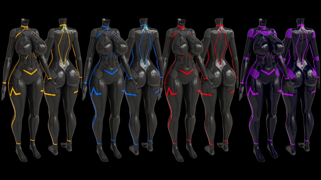 Milltina用 Latex Cybersuit / Bodysuit Textures【ボディスーツ・テクスチャパック】