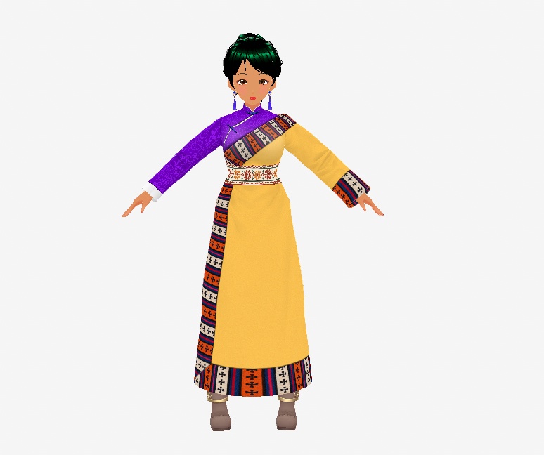 チベット 民族衣装 チュパ 【VRoid Studio用衣装】