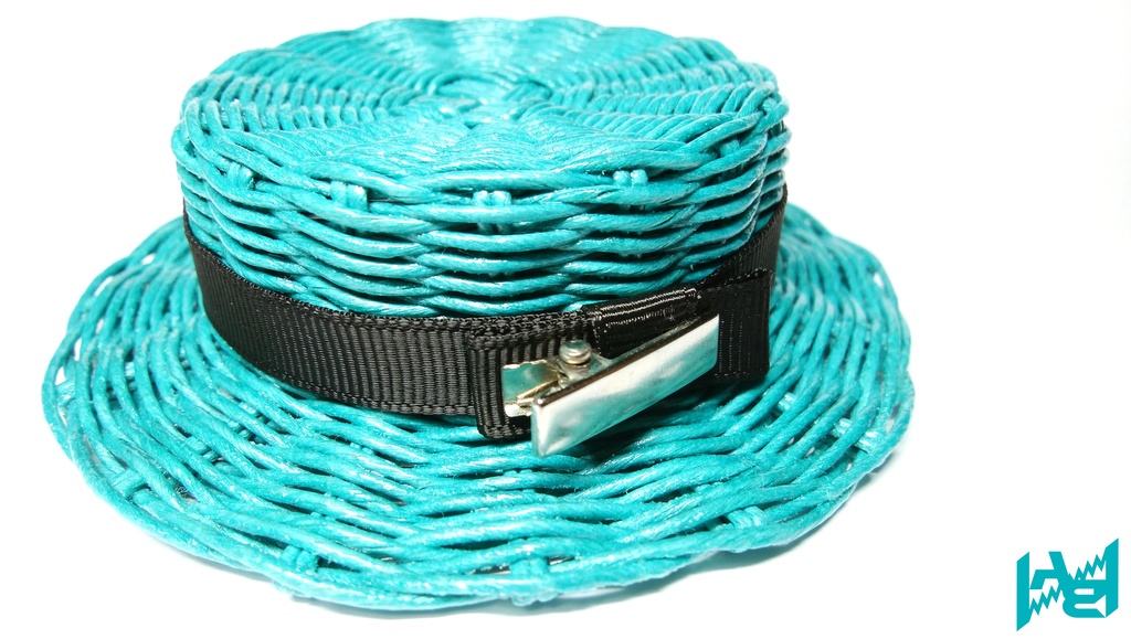 リチ色カンカン帽(ターコイズ×ブラック)