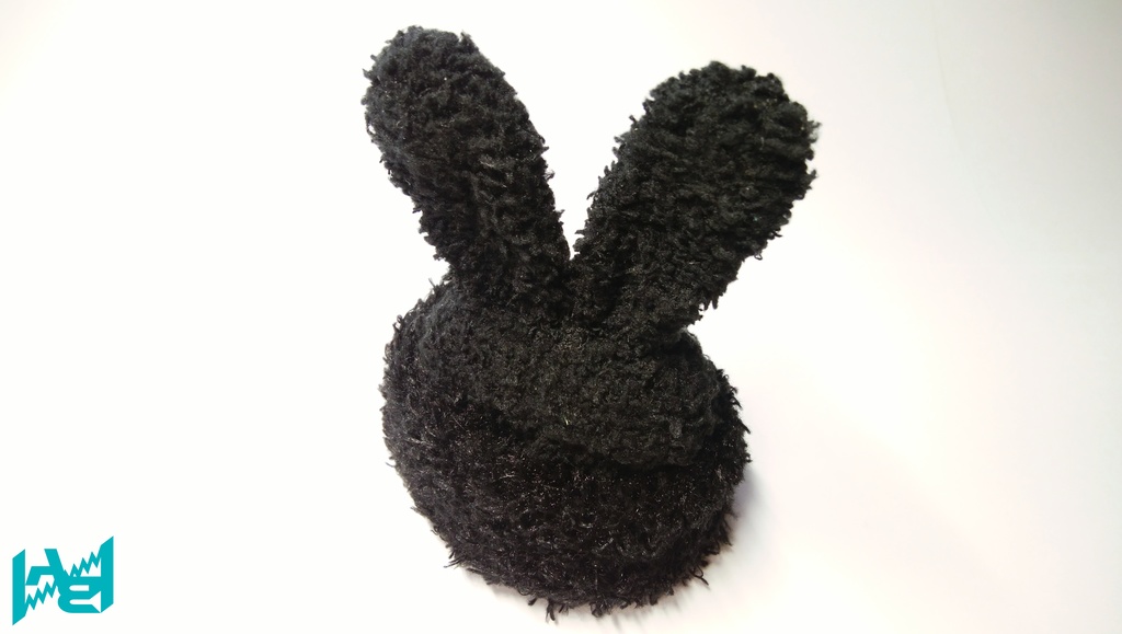 もこもこうさちゃんぼうし(くろ)