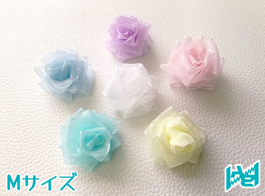 クリップ式ハットピン(リボンローズ)
