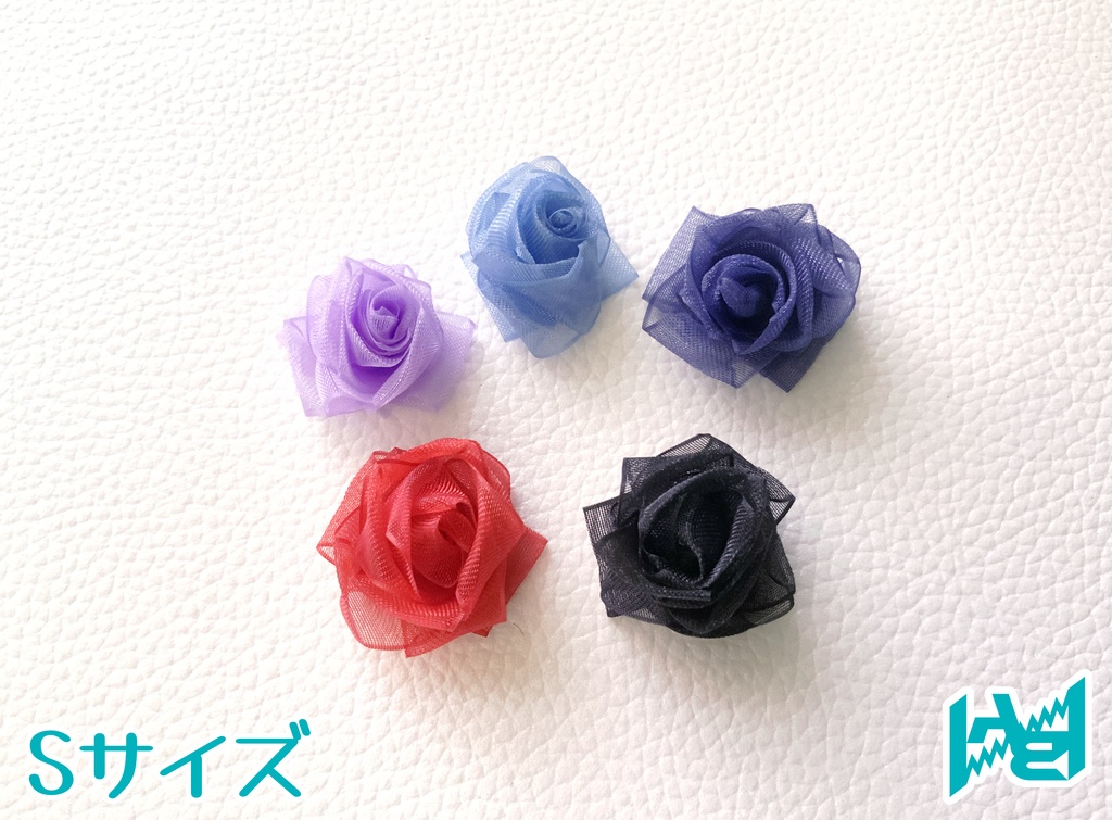 クリップ式ハットピン(リボンローズ)