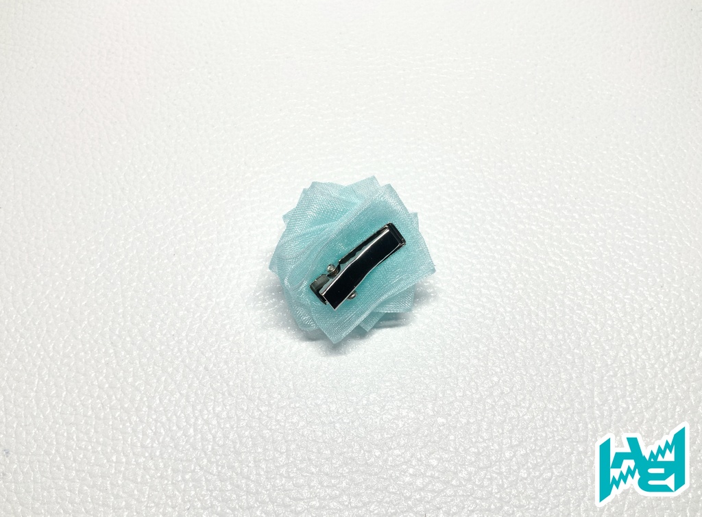 クリップ式ハットピン(リボンローズ)