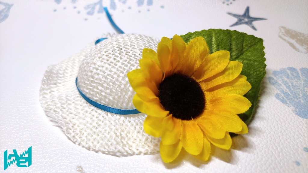 クリップ式ハットピン(ひまわり)