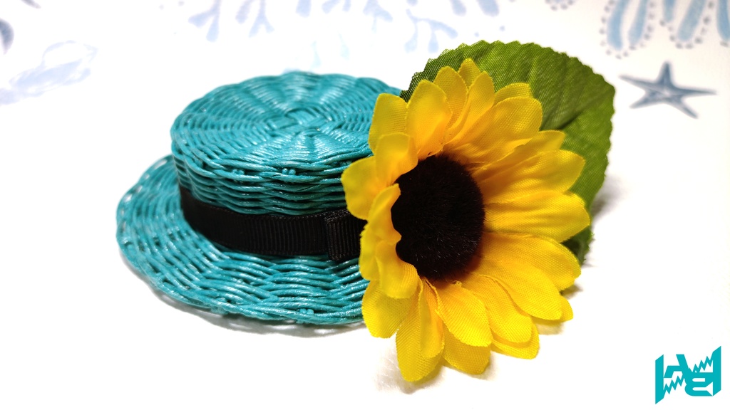 クリップ式ハットピン(ひまわり)