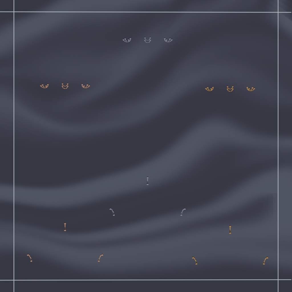 【3アバター対応】シンプルなボディーピアス