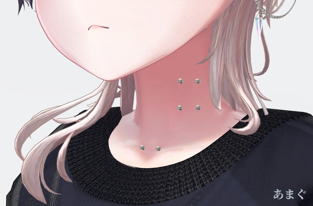 【3アバター対応】シンプルなボディーピアス
