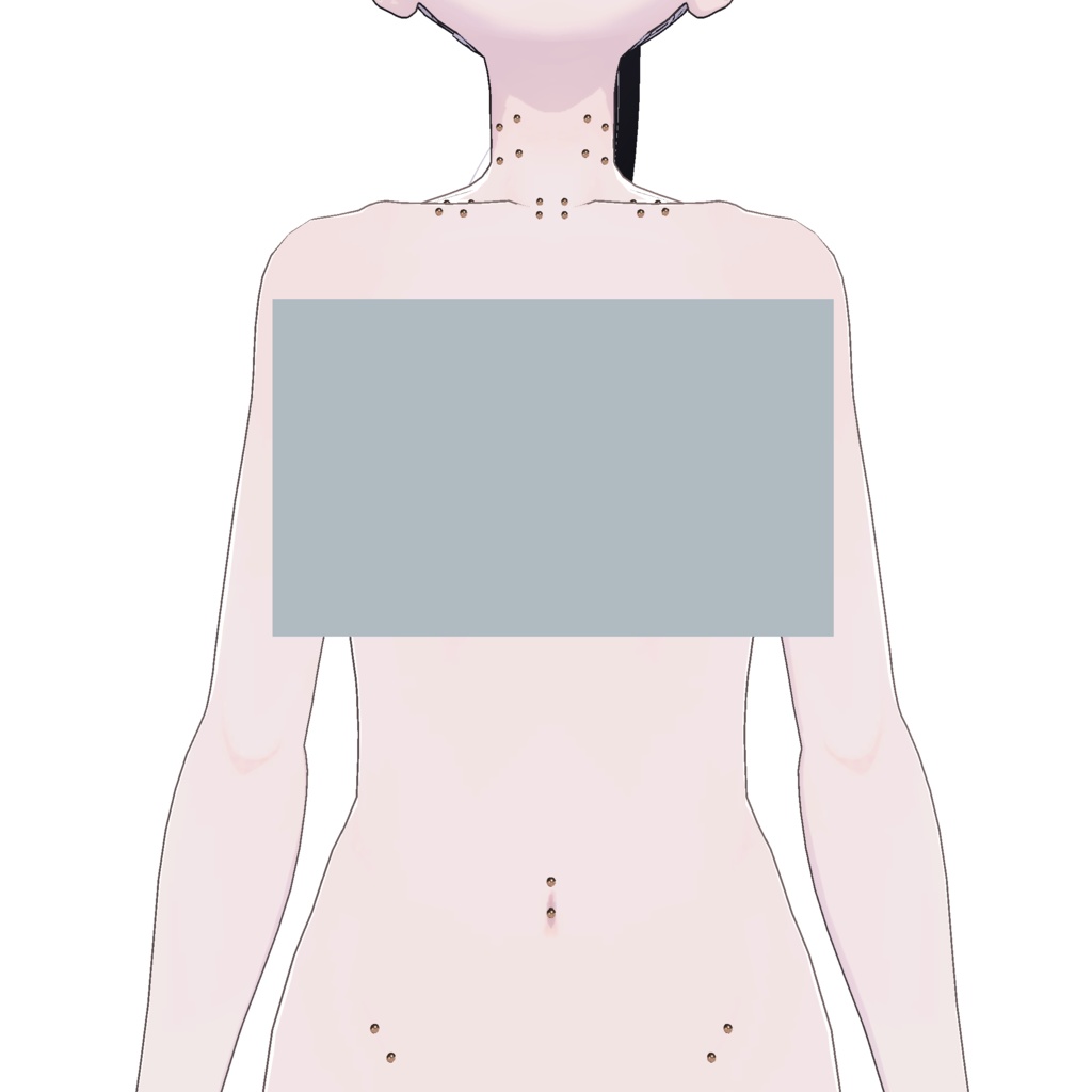 【3アバター対応】シンプルなボディーピアス