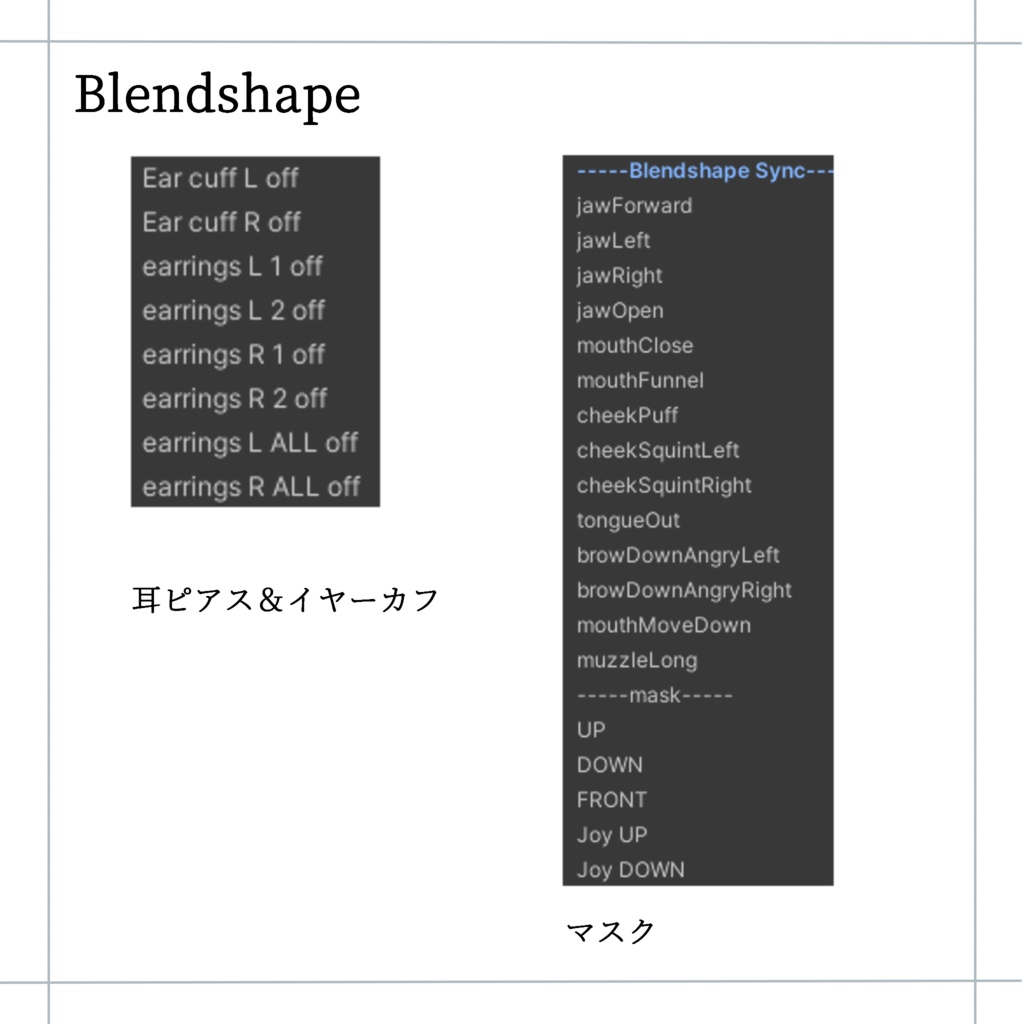 【Lapwing対応】マスク下げれるギミック付き&アクセサリーセット