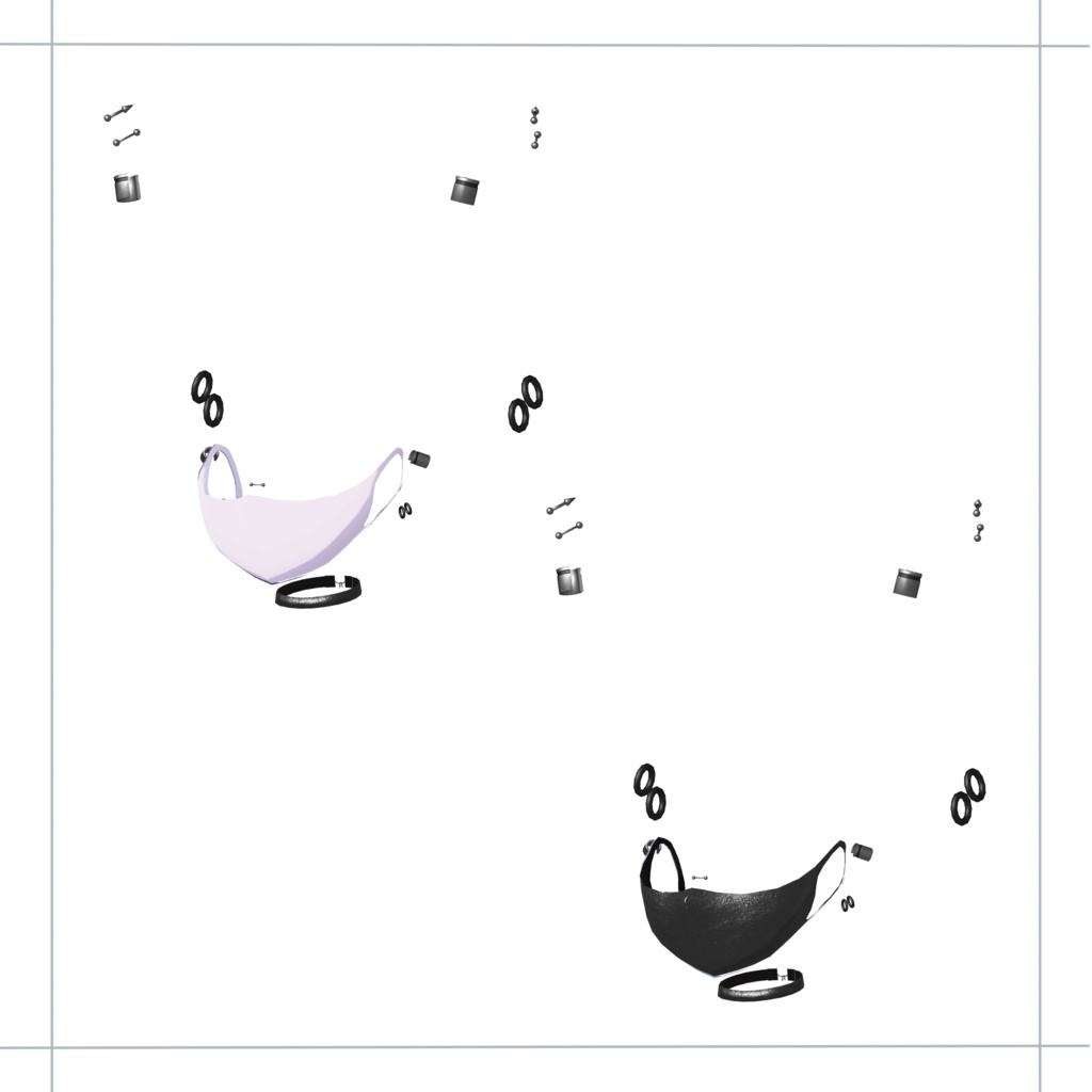 【仙猫】下げれるマスクギミック付き&アクセサリーセット