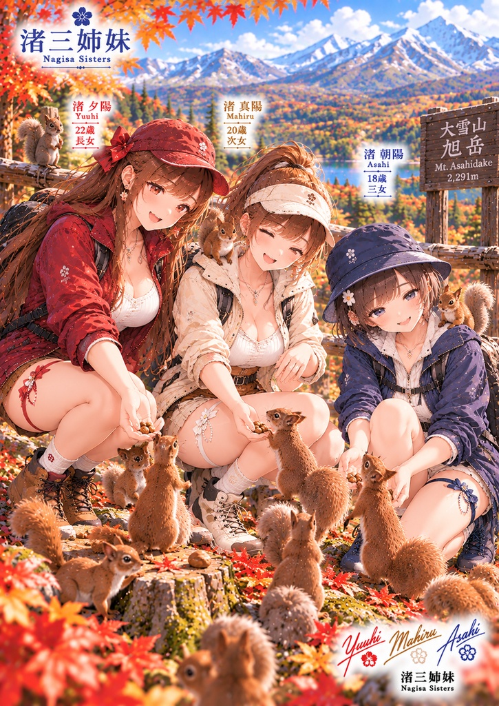 渚三姉妹と彩る大雪山の秋
