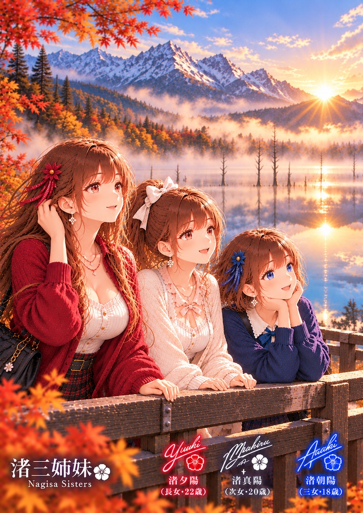 秋色の上高地、三姉妹の旅