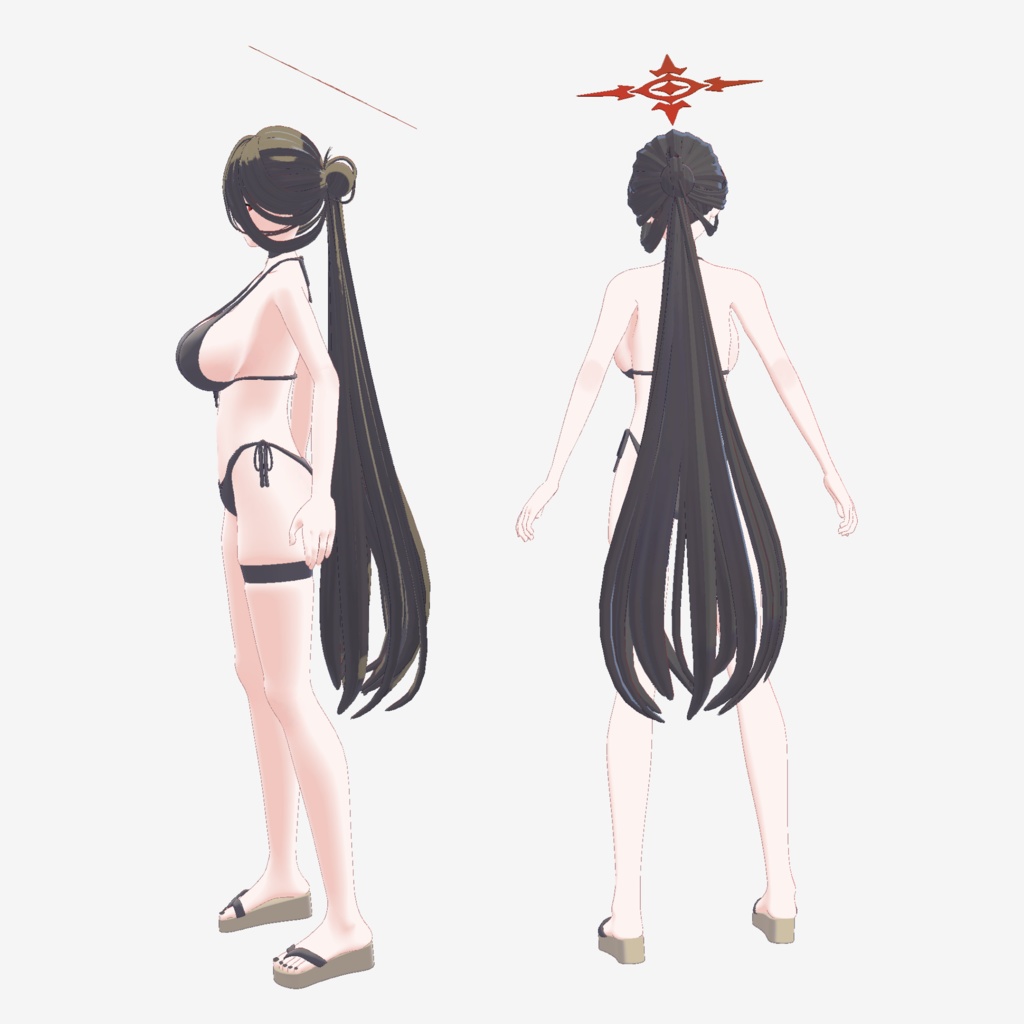 ブルーアーカイブ ハスミ(水着) VRChatアバター(二次創作)