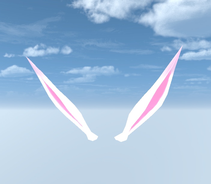 うさみみ!&折れみみverも!!459poly・ボーン入り(折れみみは481poly)