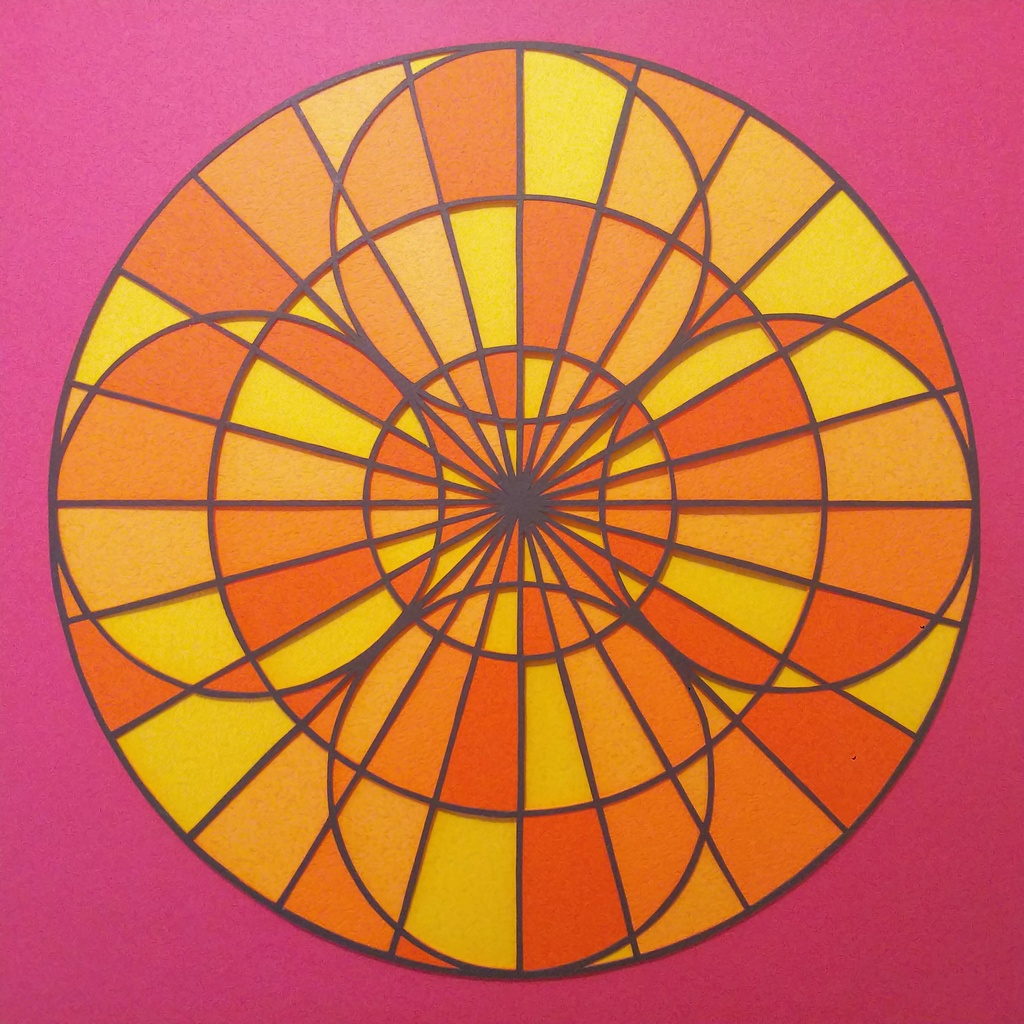 ステンドグラス風切り絵・太陽