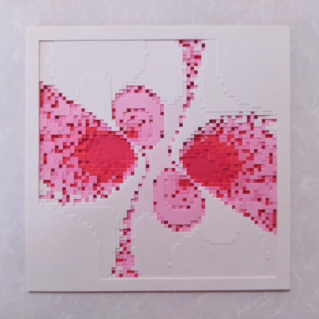 幾何学模様の切り絵・羽ばたき
