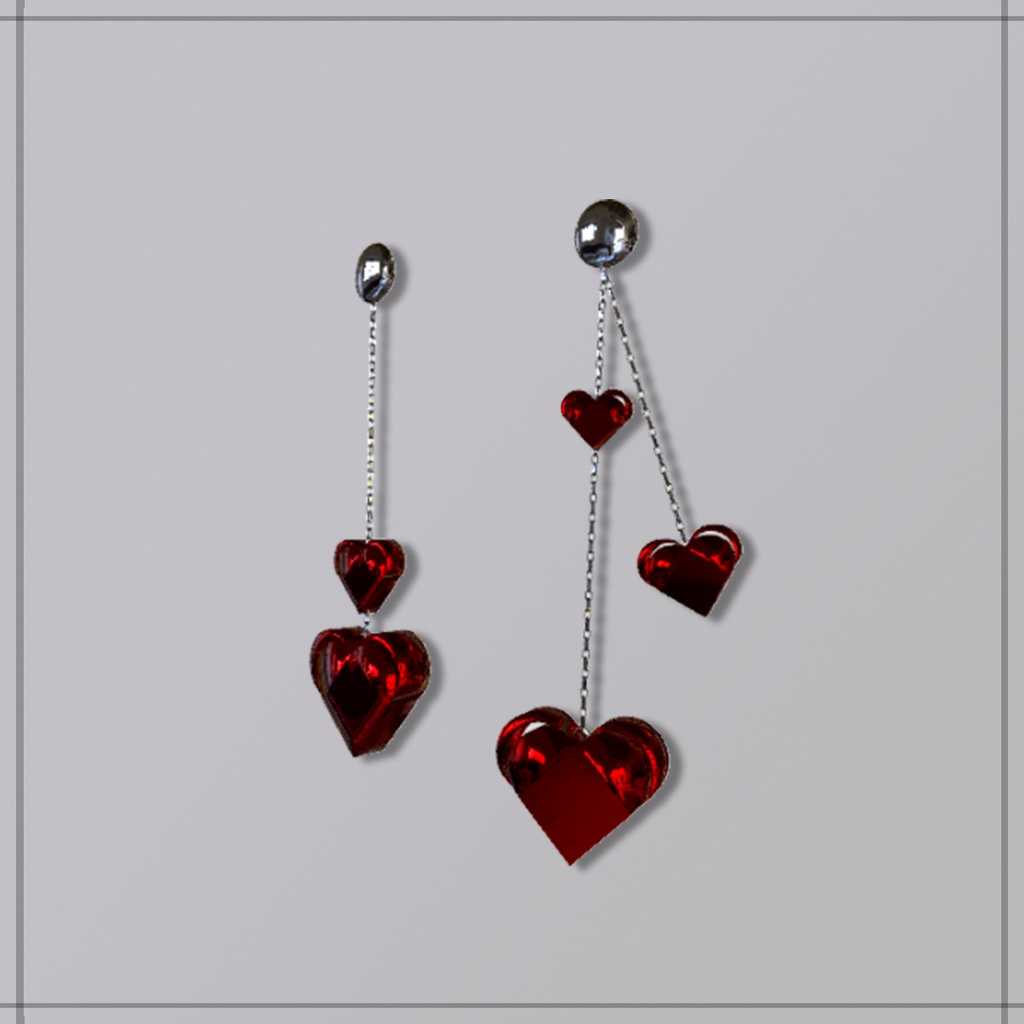 「 Heart earrings v1 」 Free ❤