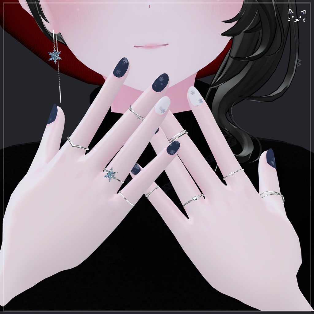 「❄️ Snowflake ❄️」+ ♡ Heart drop earring ♡